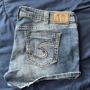 Silver Jean Shorts. Worn a few times but still like new condition. Size 32.